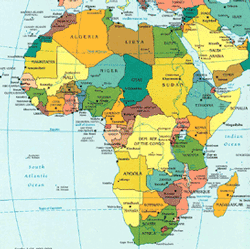Map of Africa showing all the countries of Africa