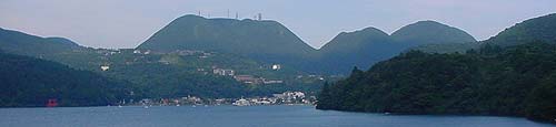 The mountainous city of Hakone, one of the most popular tourist destinations in Japan.