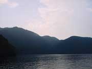 Hakone mountain panorama around lake ashi