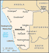 map of namibia