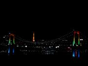 Tokyo Rainbow bridge at night