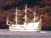 the sea pirate ship, Vasa at port Hakone on lake Ashi